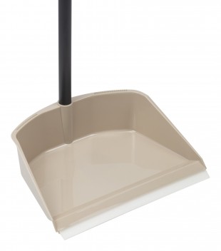 Совок с высокой ручкой "Ленивка",  85 см, пластик, капучино