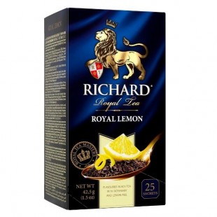 Чай черный байховый RICHARD Royal Lemon арома, 25 пакетиков по 2 г