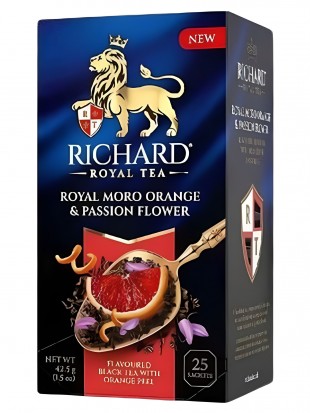 Чай черный байховый RICHARD Royal Moro orange&Passion flower, 25 пакетиков по 2 г