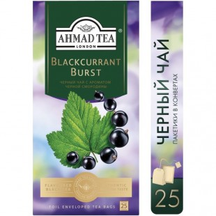 Чай зеленый AHMAD TEA Черная смородина, 25 пакетиков, коробка