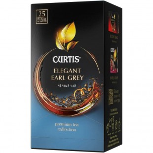 Чай черный CURTIS Elegant Earl Grey ароматизированный с добавками байховый, 25 пакетов, коробка
